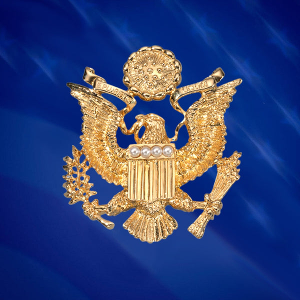 US Great Seal with faux pearls Pin