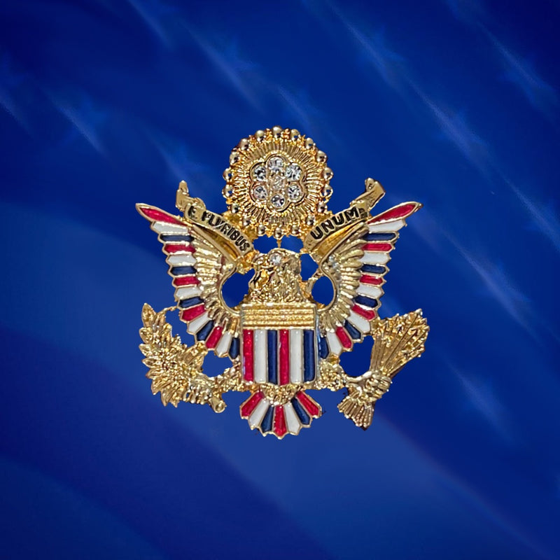 Red, White and Blue Enamel Great Seal Pin