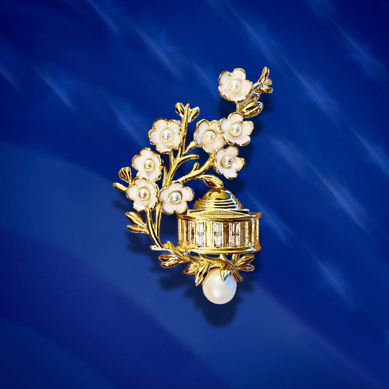Cherry Blossoms at Jefferson Memorial Pin – Ann Hand