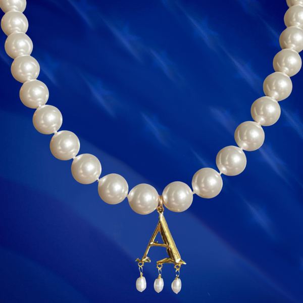 Pearl Necklace with Letter