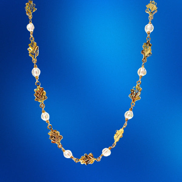 Lucite and Oak Leaf Necklace