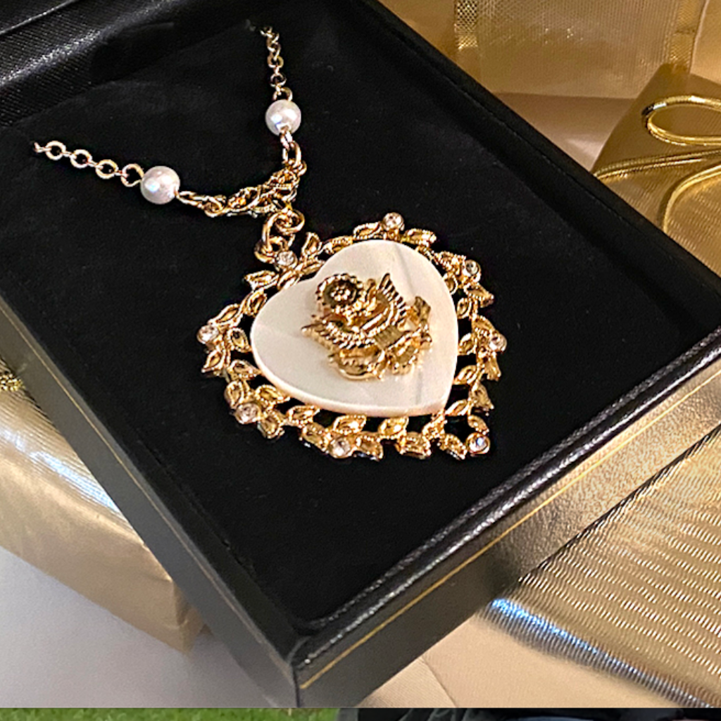 Mother of Pearl Heart with Great Seal Necklace – Ann Hand