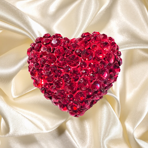 Red Crystal Heart Pin