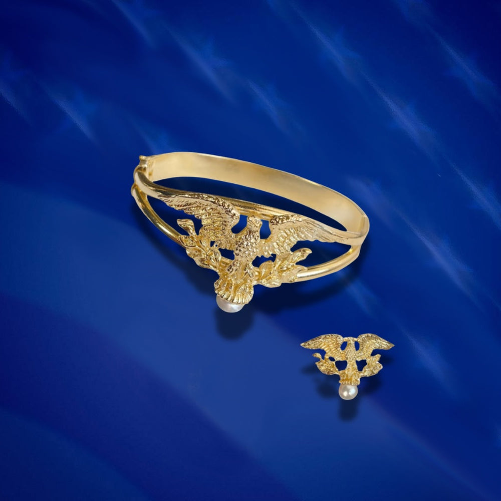 Eagle with Faux Pearl Bangle Bracelet – Ann Hand