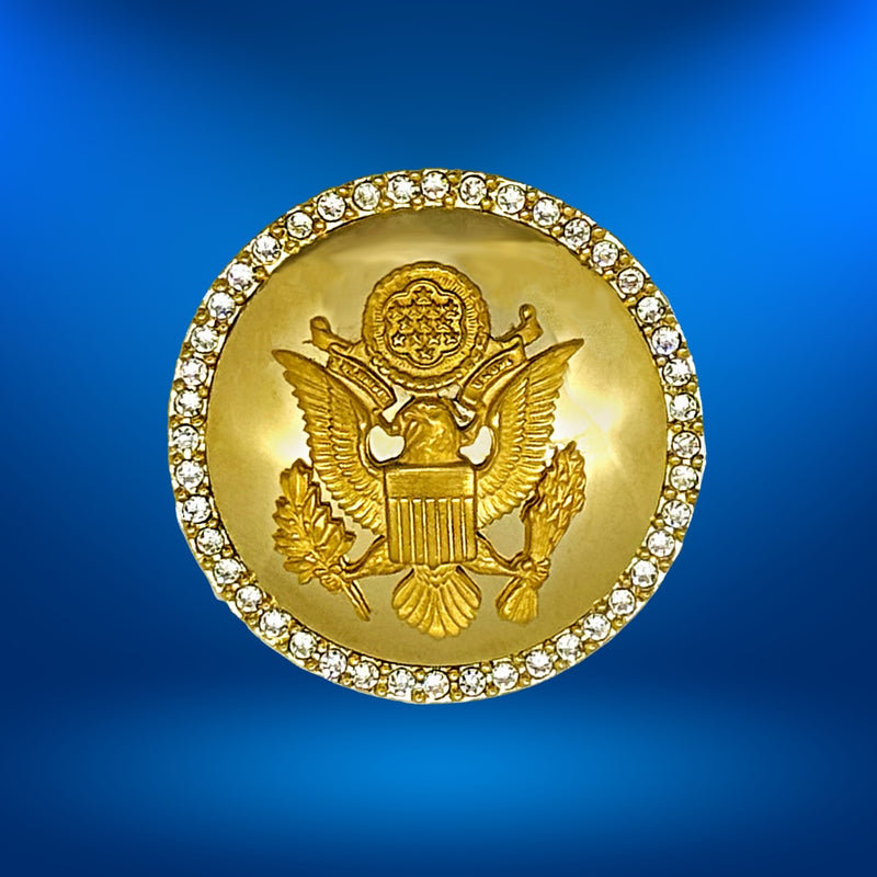 Great Seal with Crystal Border Pin