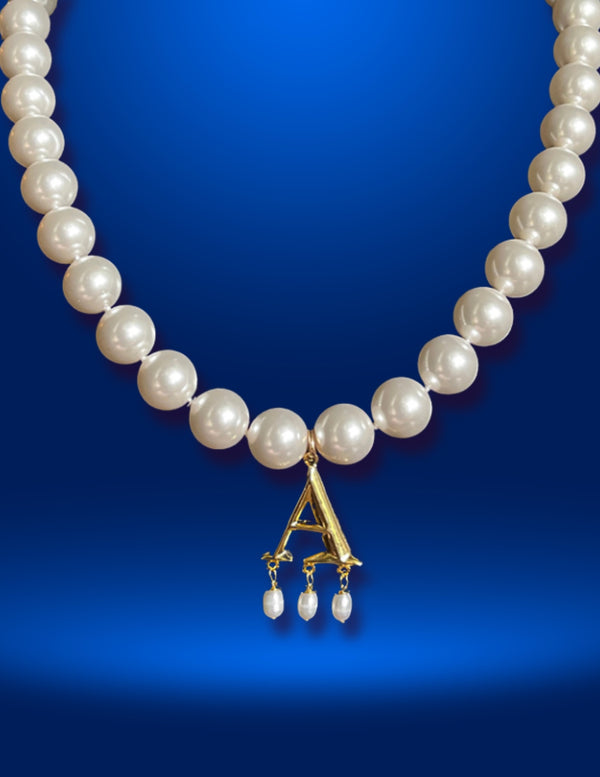 Pearl Necklace with Letter