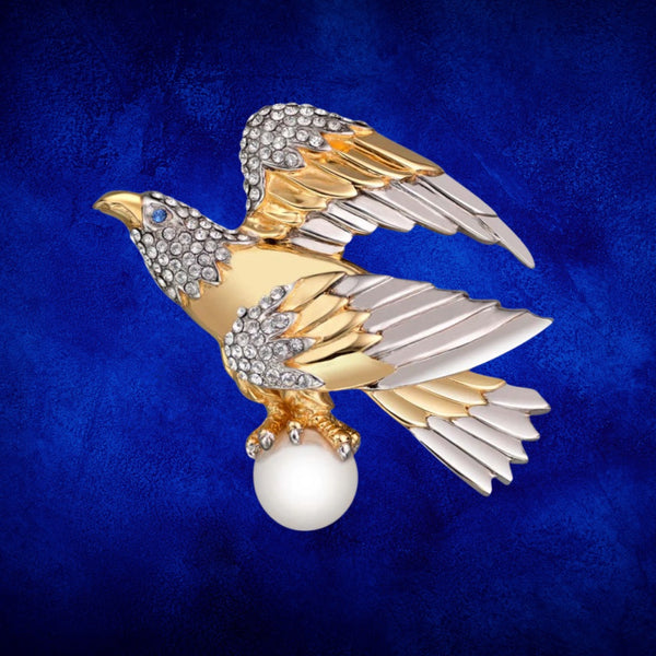 Eagle brooch sale with pearl