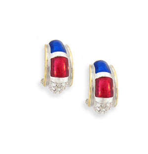 Red, White & Blue Crystal Earrings