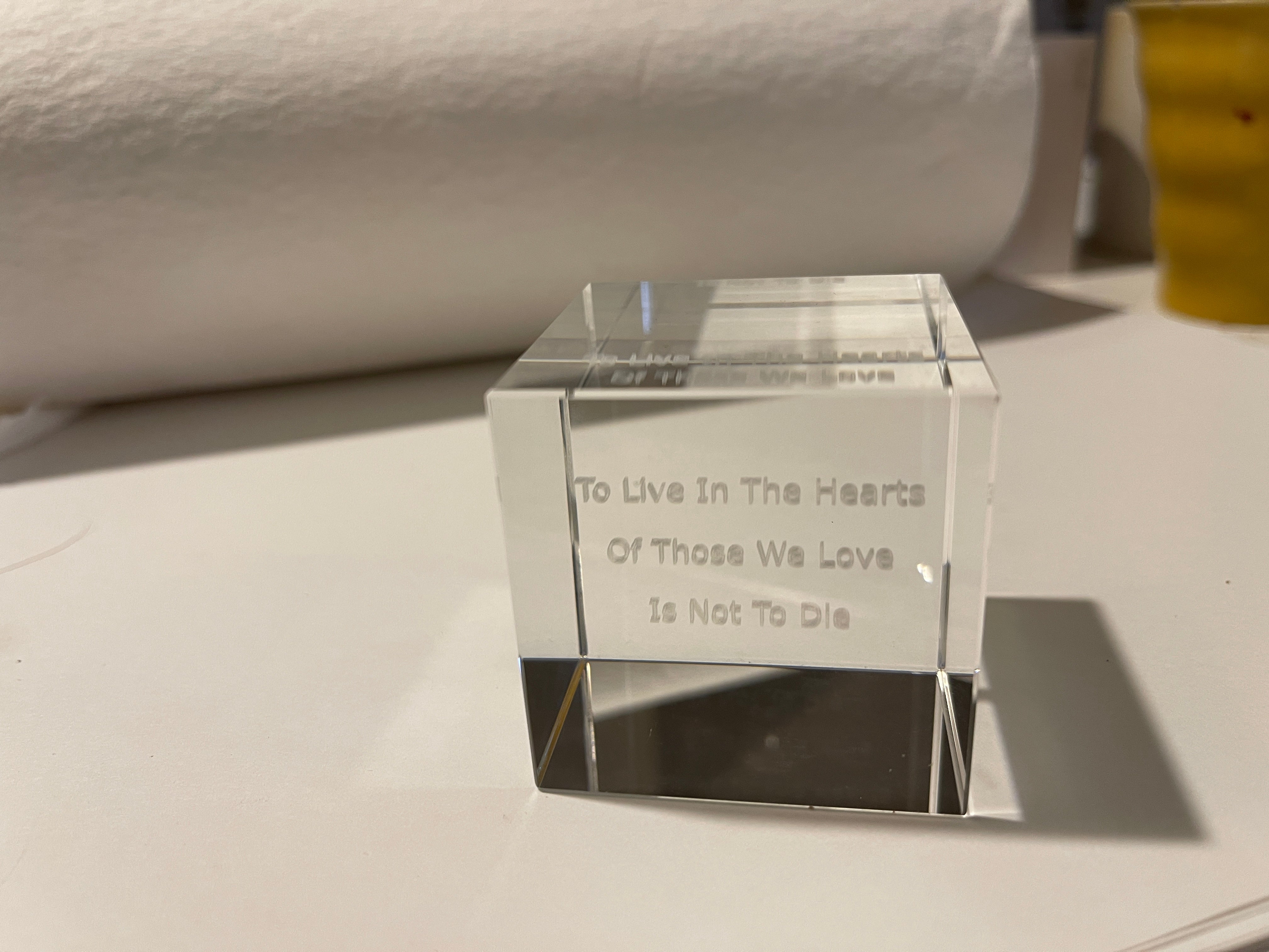 Lucite Paperweight Ann Hand