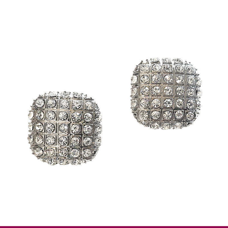 Large Pave Crystal Earrings